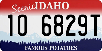 ID license plate 1O6829T