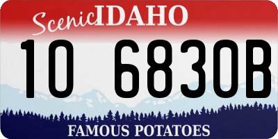 ID license plate 1O6830B