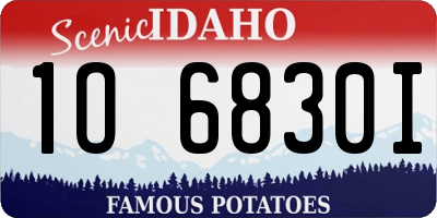 ID license plate 1O6830I