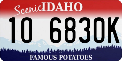 ID license plate 1O6830K