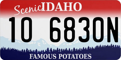 ID license plate 1O6830N