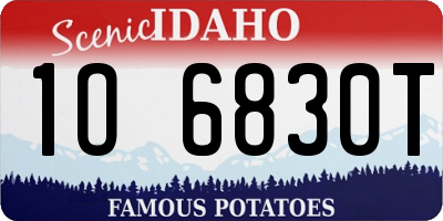 ID license plate 1O6830T