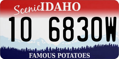 ID license plate 1O6830W