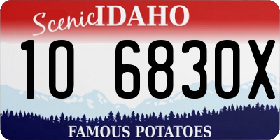 ID license plate 1O6830X