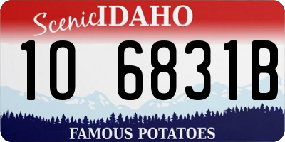 ID license plate 1O6831B