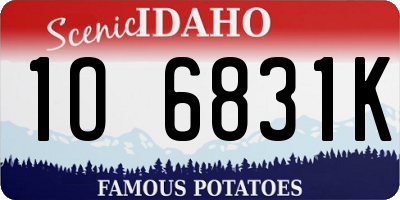 ID license plate 1O6831K