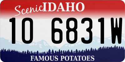 ID license plate 1O6831W