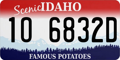 ID license plate 1O6832D