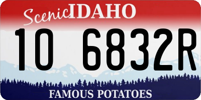 ID license plate 1O6832R