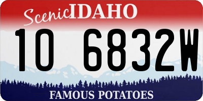 ID license plate 1O6832W