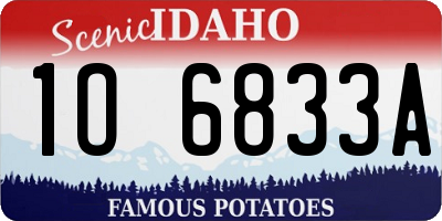 ID license plate 1O6833A