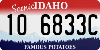 ID license plate 1O6833C