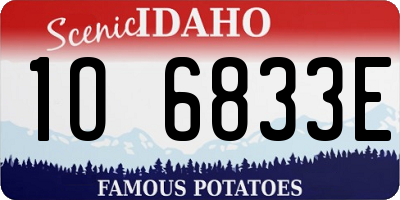 ID license plate 1O6833E