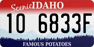 ID license plate 1O6833F