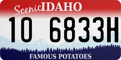 ID license plate 1O6833H