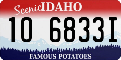 ID license plate 1O6833I