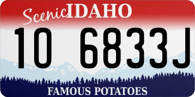 ID license plate 1O6833J