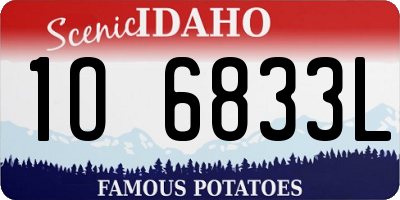 ID license plate 1O6833L