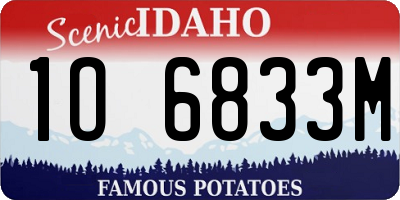 ID license plate 1O6833M