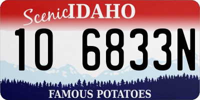 ID license plate 1O6833N