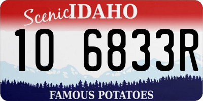 ID license plate 1O6833R
