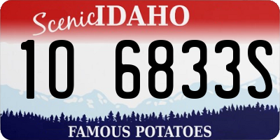 ID license plate 1O6833S