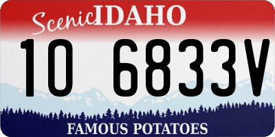 ID license plate 1O6833V