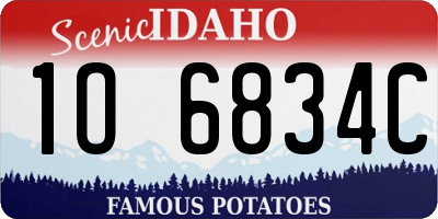 ID license plate 1O6834C