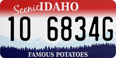ID license plate 1O6834G