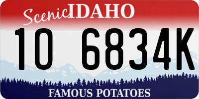 ID license plate 1O6834K