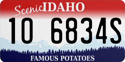 ID license plate 1O6834S