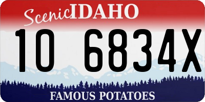 ID license plate 1O6834X
