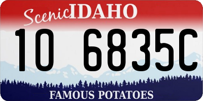 ID license plate 1O6835C