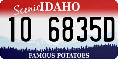 ID license plate 1O6835D