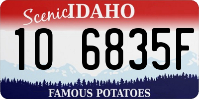 ID license plate 1O6835F