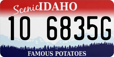 ID license plate 1O6835G