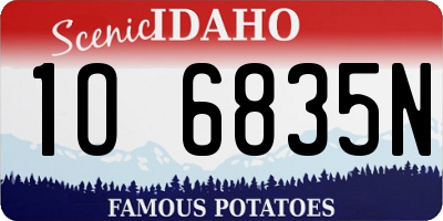 ID license plate 1O6835N