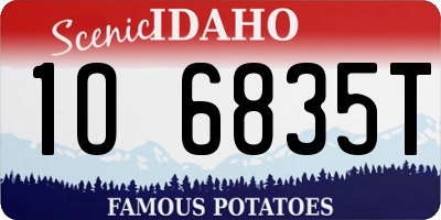 ID license plate 1O6835T