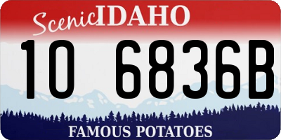 ID license plate 1O6836B