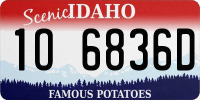 ID license plate 1O6836D