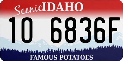 ID license plate 1O6836F