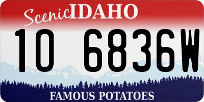 ID license plate 1O6836W