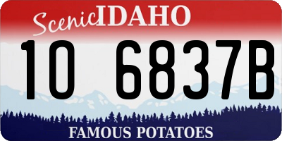 ID license plate 1O6837B