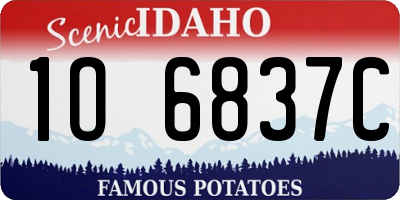 ID license plate 1O6837C