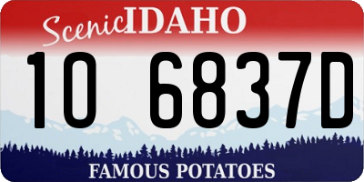 ID license plate 1O6837D