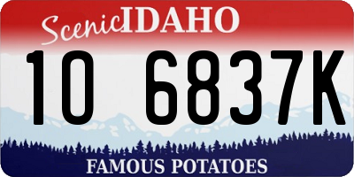 ID license plate 1O6837K
