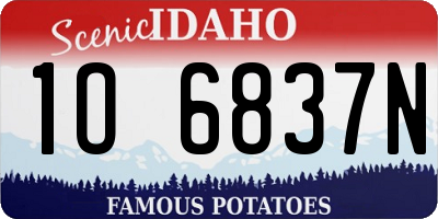 ID license plate 1O6837N