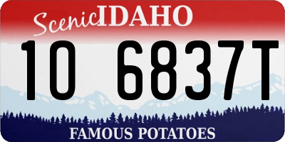 ID license plate 1O6837T