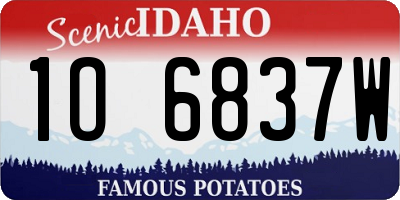 ID license plate 1O6837W