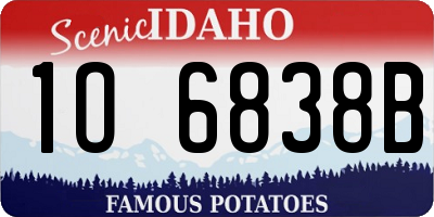 ID license plate 1O6838B